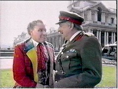 The 
only on-screen meeting between the Sixth Doctor and the Brigadier.